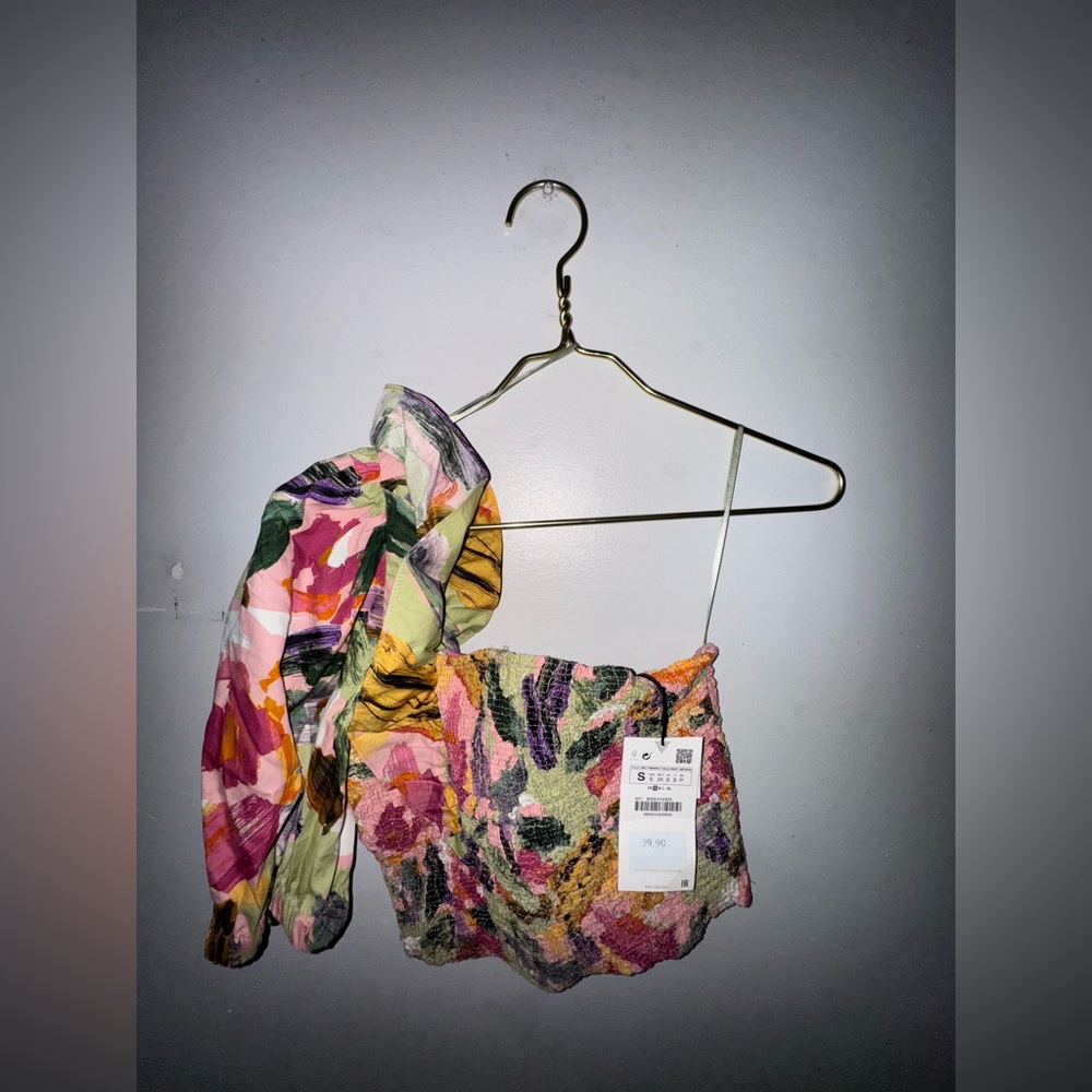 Zara Floral Print Ruffle Top